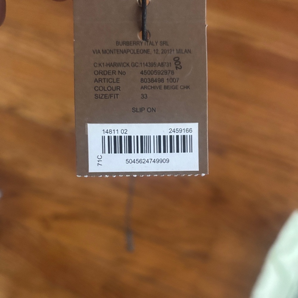 Kids Burberry Beige Slip-On Shoes